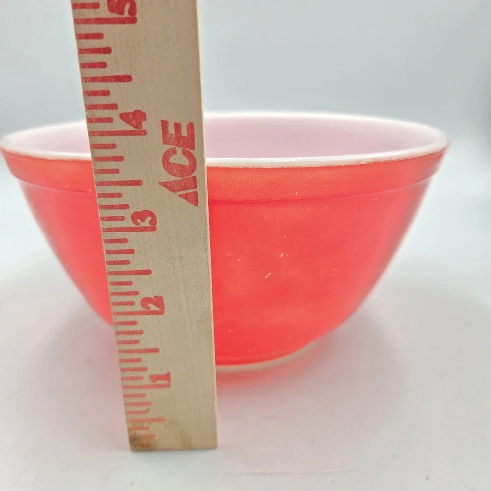 Vintage Pyrex 402 Red Mixing Bowl Rare 1940s Primary Medium Bowl EUC Grandmacore